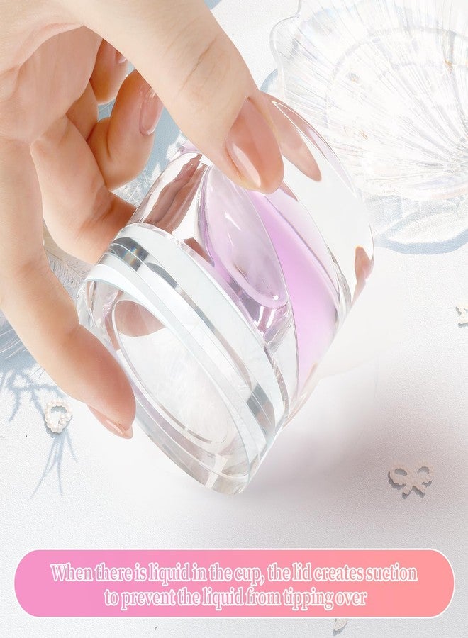 BOMOQING Nail Dappen Dish with Lid, Crystal Monomer Dish for Acrylic Nails, 30ml Monomer Holder Container for Holding Acrylic Liquid & Powder, Glass Crystal Cup for Acetone for Nail Decor(Colorful) - Image 3